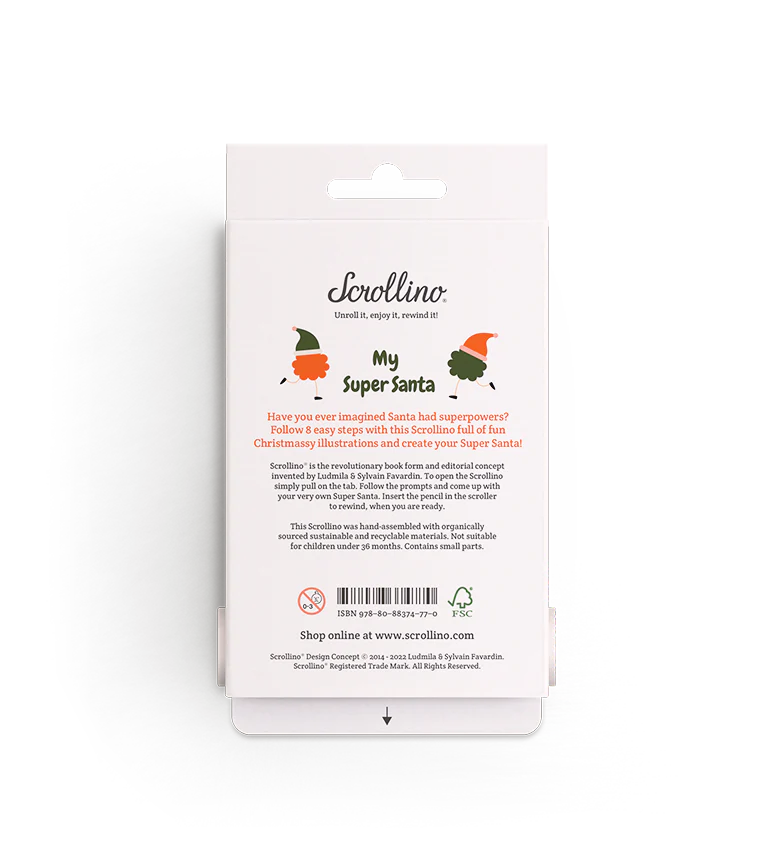 Livre objet à dérouler 100% compostable - Scrollino Super Père Noël - Image 5