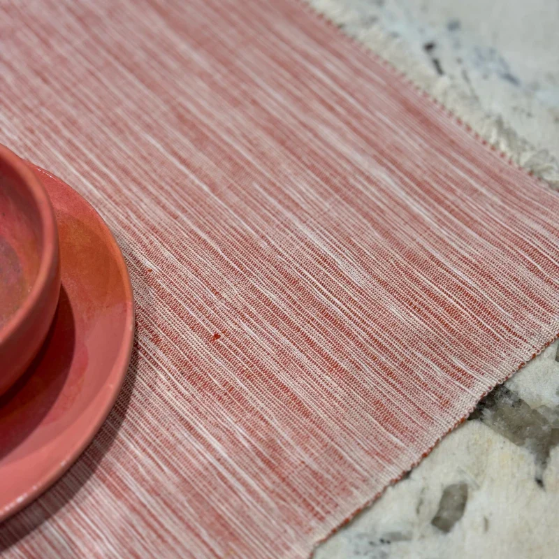 Sets de table crème et orange (lot de deux) - Image 2