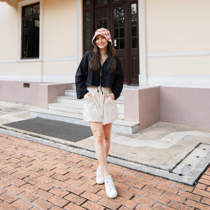 Short en coton coupe style jupe-culotte - Image 4