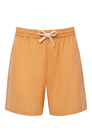Short orange en coton bio brodé cantaloupe pour femme - Leah - Image 2