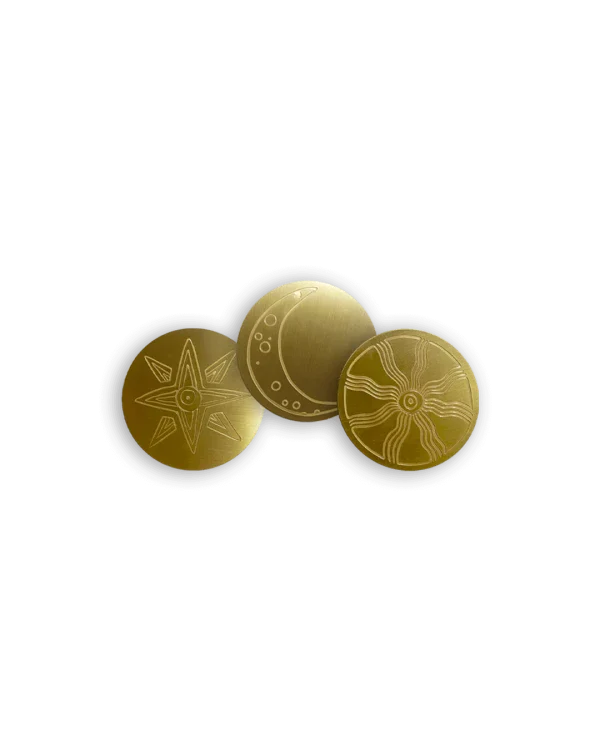 Sous verre en laiton (Lot de 6) - Astres - Image 3