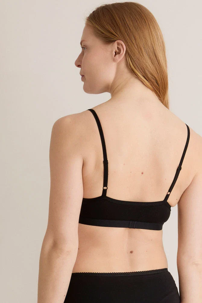 Soutien-gorge en coton bio noir - Anastasia - Image 3