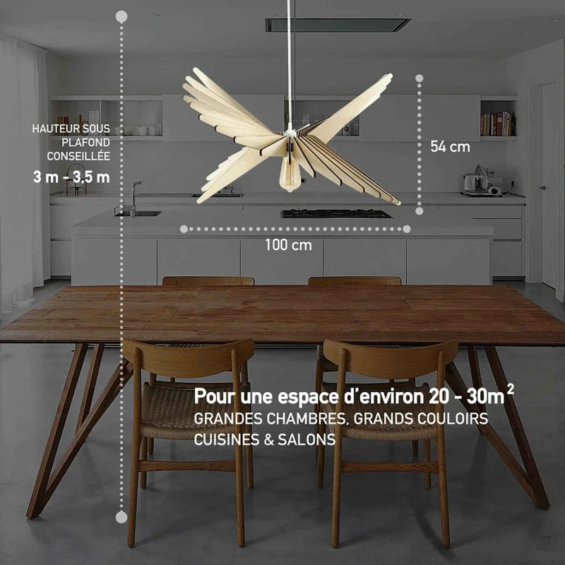 Suspension en bois design made in France - Albatros - Image 17