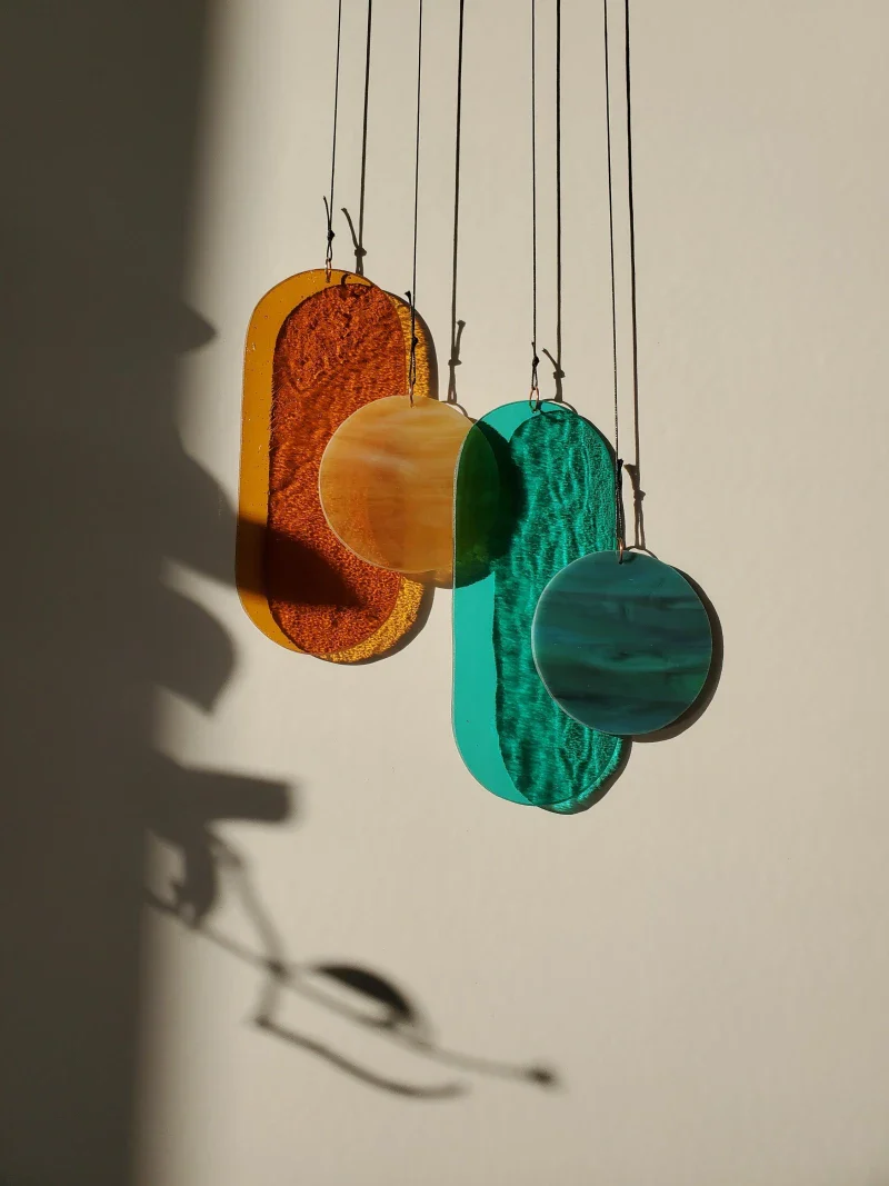 Suspension en Verre Artisanale - Pièce Unique, Fait Main - Image 8