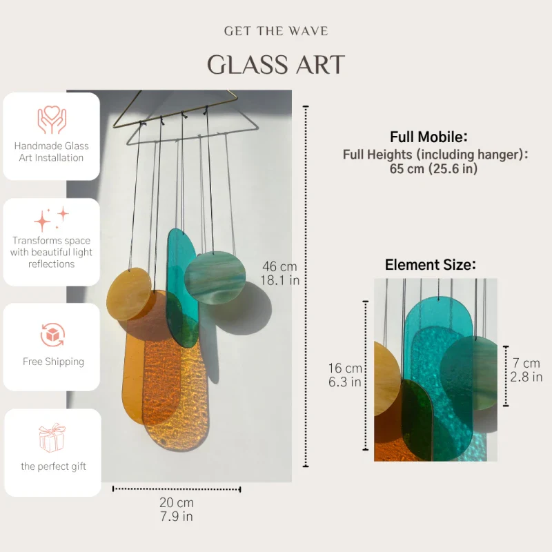 Suspension en Verre Artisanale - Pièce Unique, Fait Main - Image 9