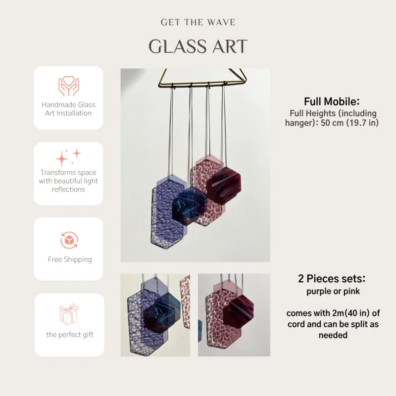 Suspension en verre géométrique fait main - Image 11