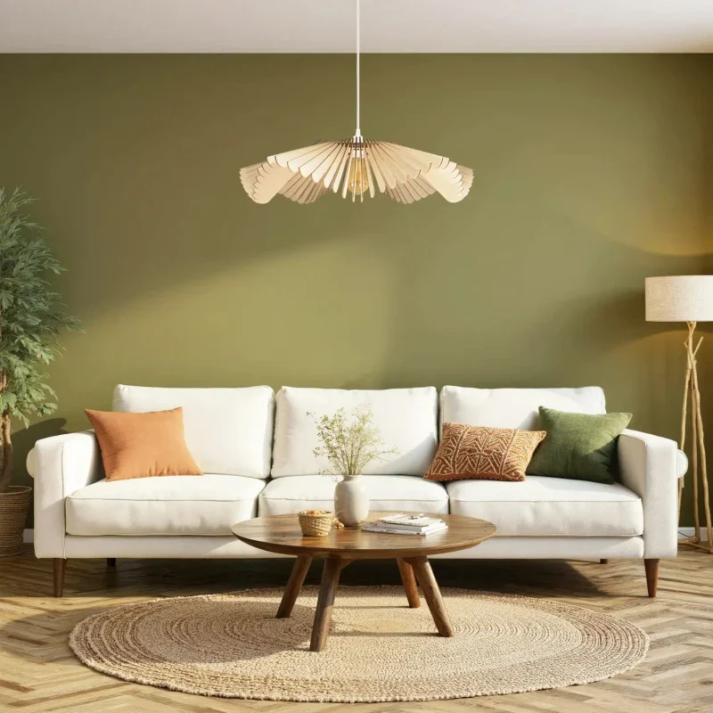 Suspension luminaire au design floral - Rose - Image 10