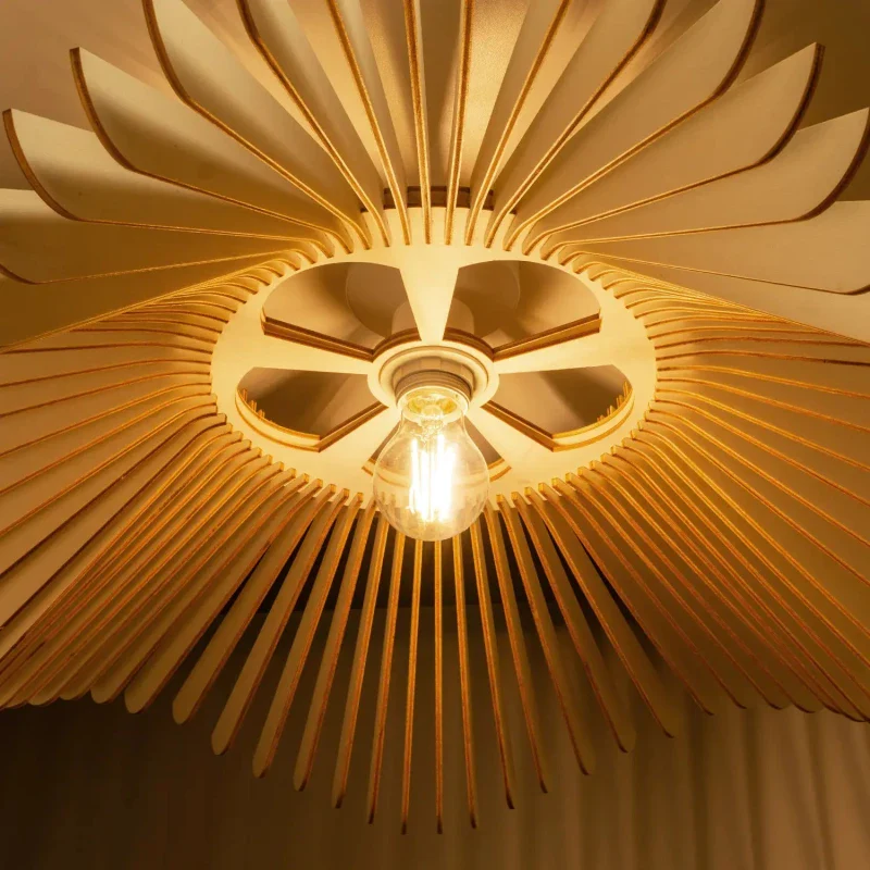 Suspension luminaire au design floral - Rose - Image 13