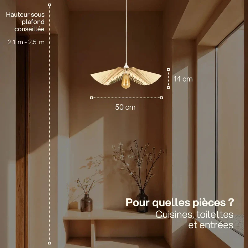 Suspension luminaire au design floral - Rose - Image 17
