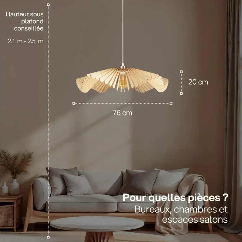 Suspension luminaire au design floral - Rose - Image 18