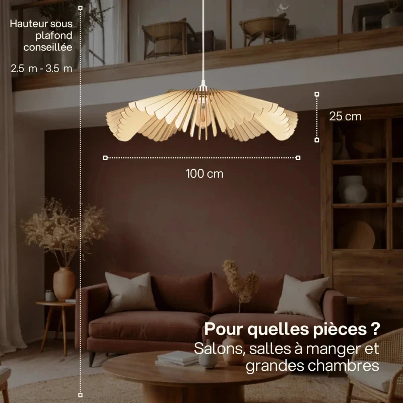 Suspension luminaire au design floral - Rose - Image 19
