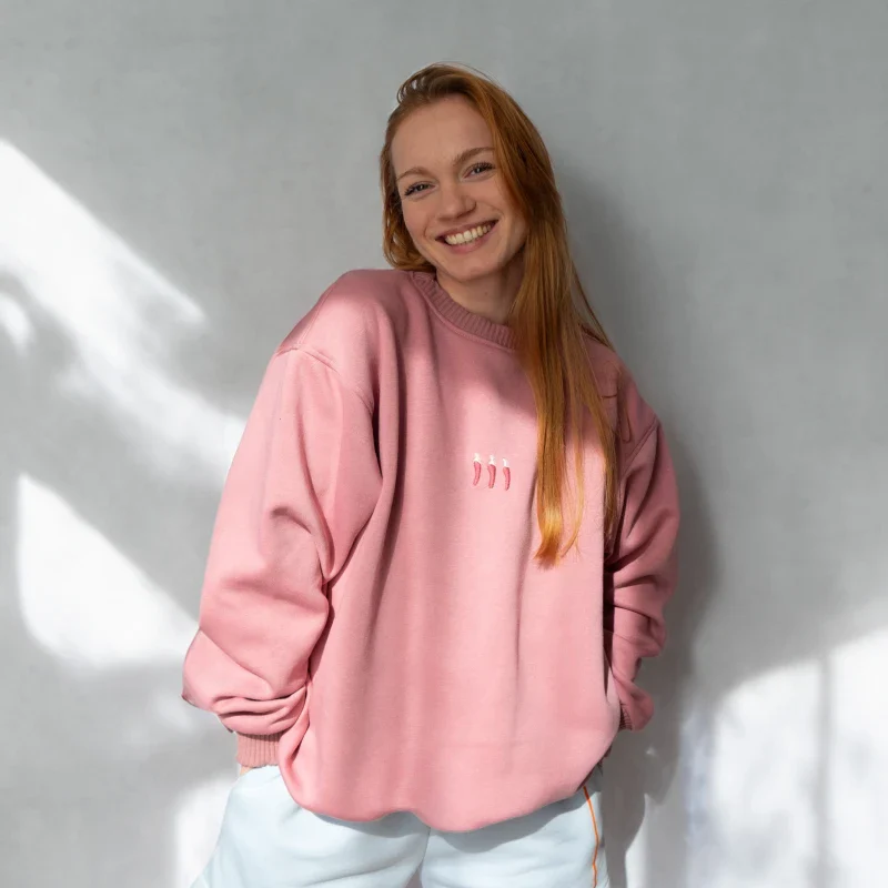 Sweat en coton unisexe - Pink Spicy - Image 3