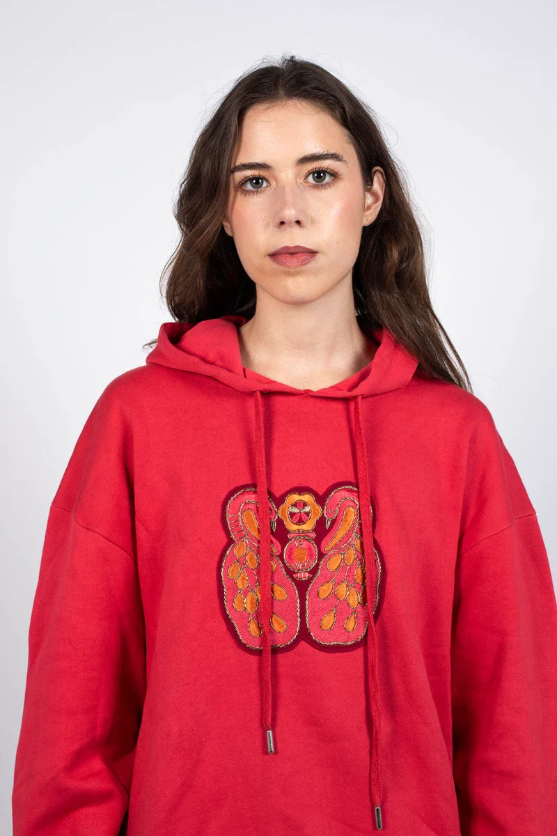 Sweat Rouge unisexe en coton bio