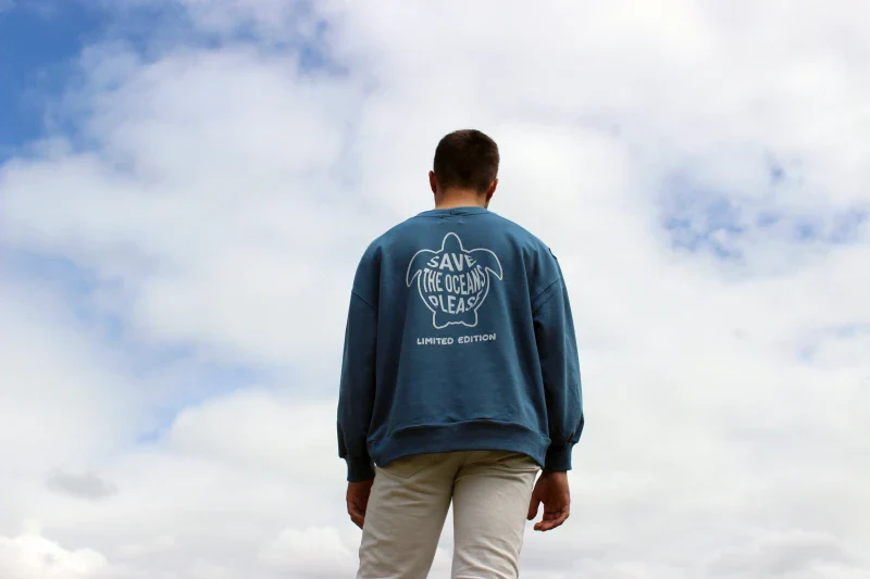 Sweat bleu - "Save the oceans please" - Image 3