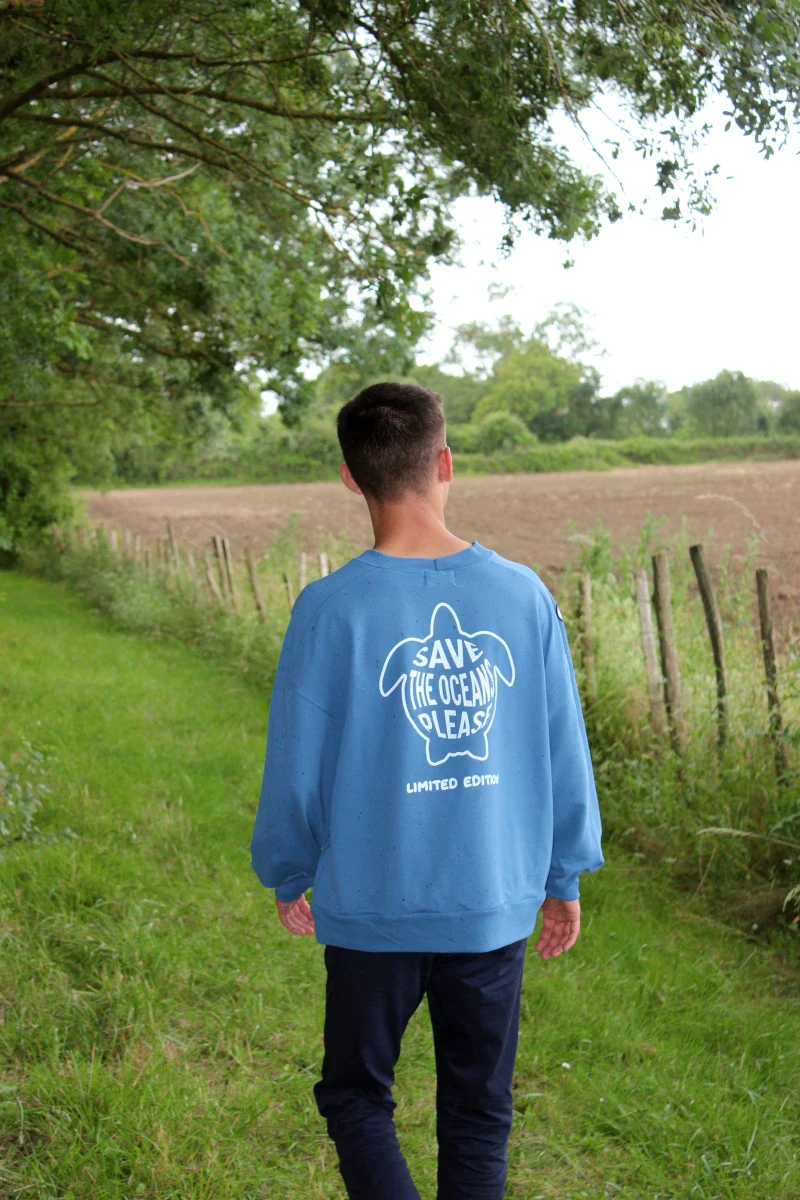 Sweat bleu - "Save the oceans please" - Image 5