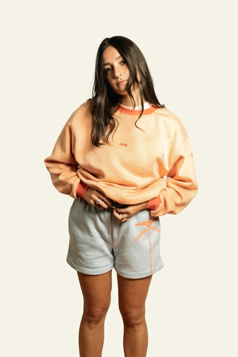 Sweat-shirt oversize orange en molleton