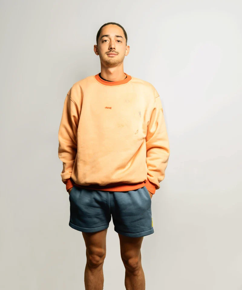 Sweat-shirt oversize orange en molleton - Image 2