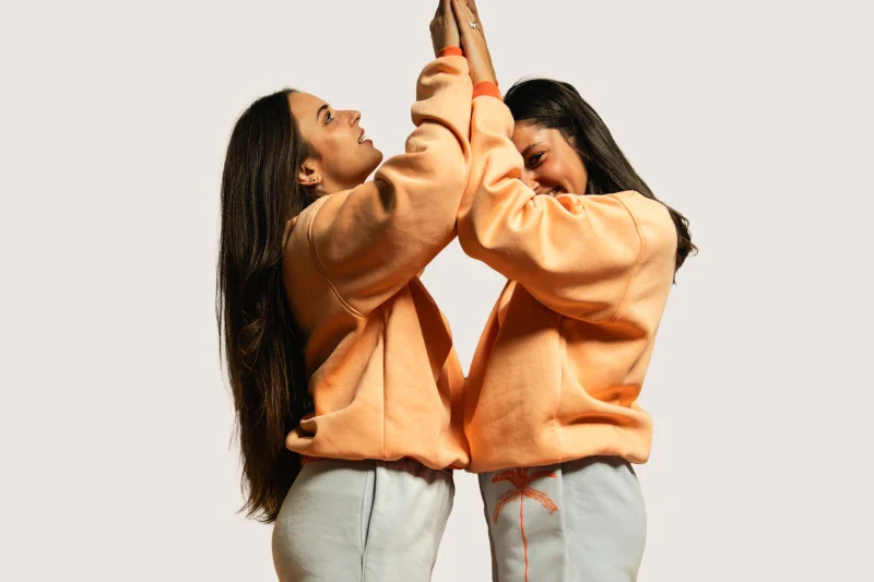 Sweat-shirt oversize orange en molleton - Image 3