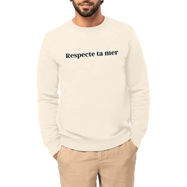 Sweat-shirt unisexe en coton bio - Respecte ta mer - Image 3