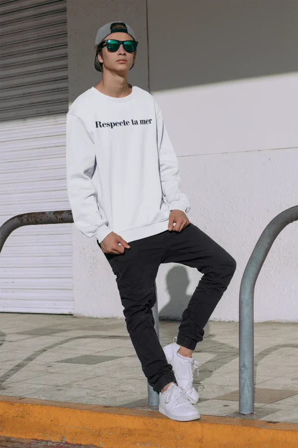 Sweat-shirt unisexe en coton bio - Respecte ta mer - Image 6
