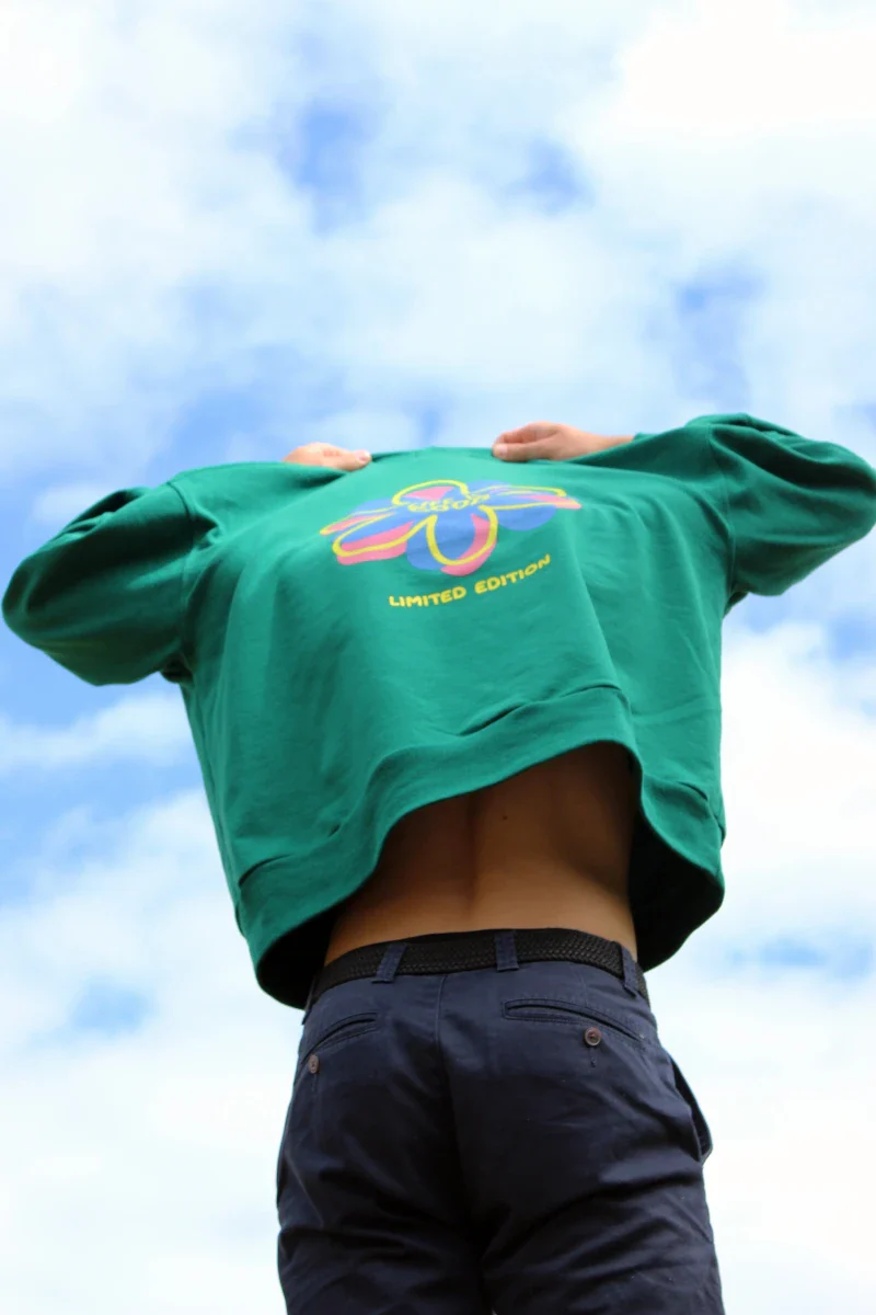 Sweat vert gazon unisexe - "Life is good" - Image 3