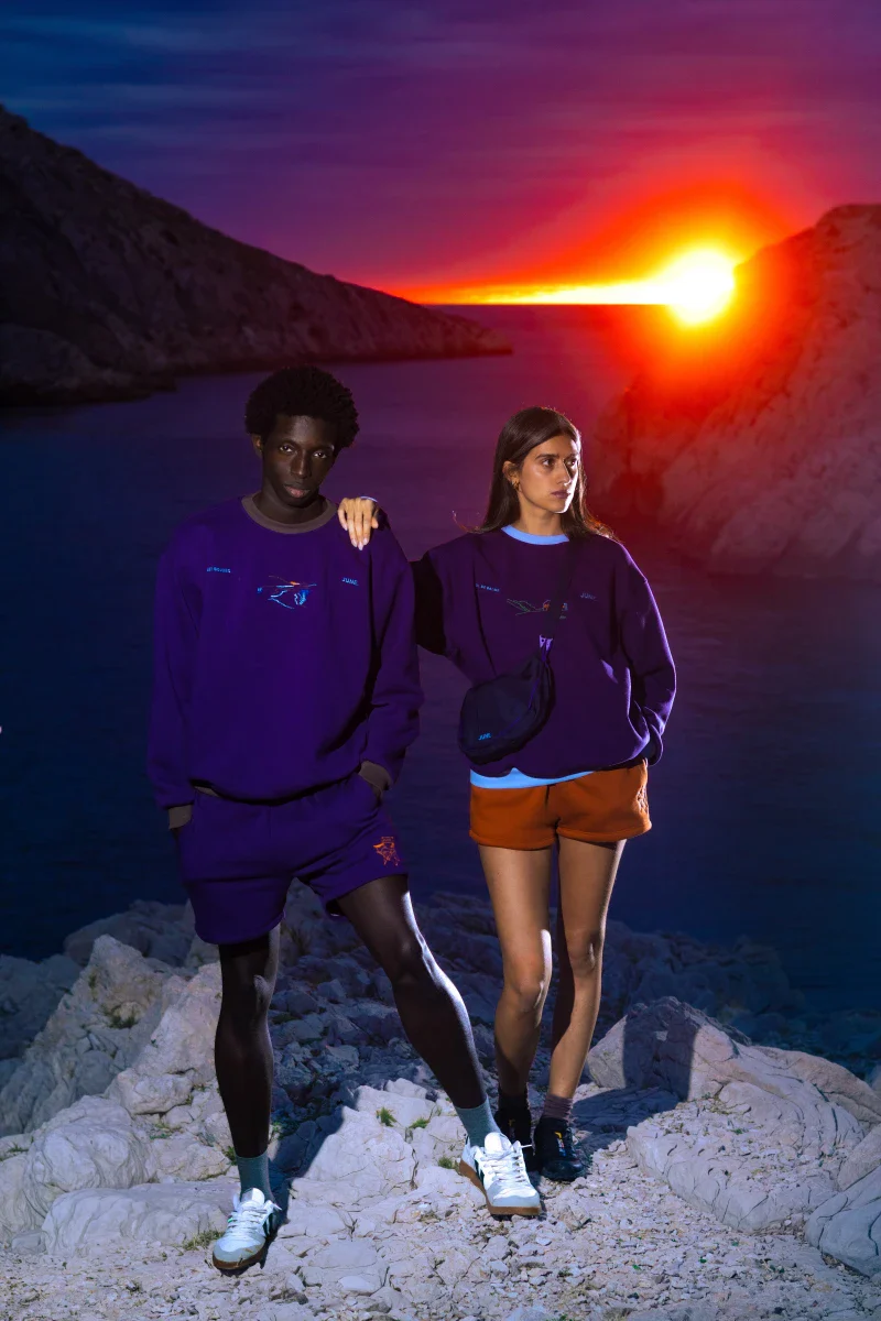 Sweat violet unisex brodé "Les Goudes" - Image 2