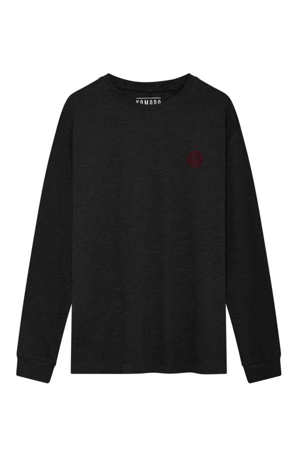 T-shirt à manches longues en coton bio noir pour homme - Hakon - Image 2