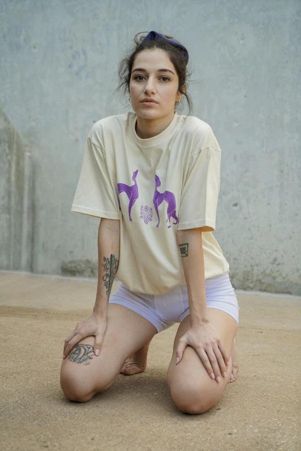 T-shirt beige en coton - Athena - Image 6