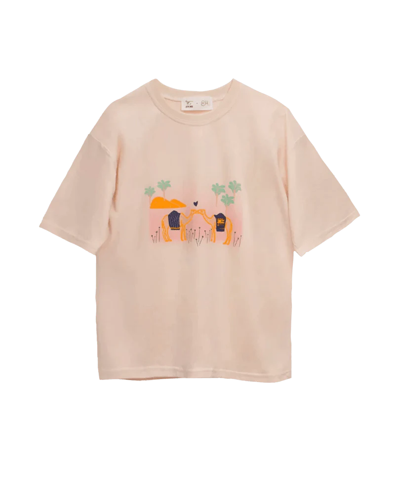 T-shirt beige en coton bio fait main - Dromamour - Image 10
