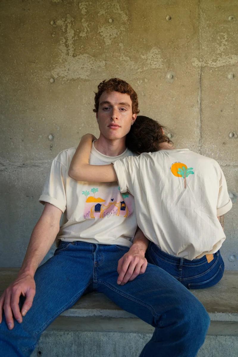T-shirt beige en coton bio fait main - Dromamour - Image 12