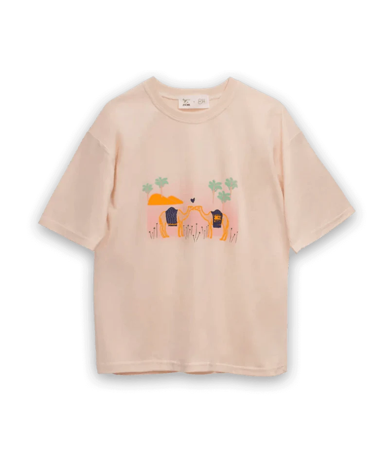 T-shirt beige en coton bio fait main - Dromamour - Image 14