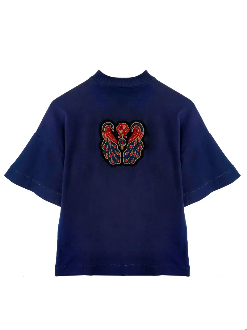 T-shirt bleu éco-responsable pièce unisexe - Image 3
