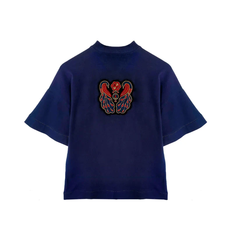 T-shirt bleu éco-responsable pièce unisexe - Image 4