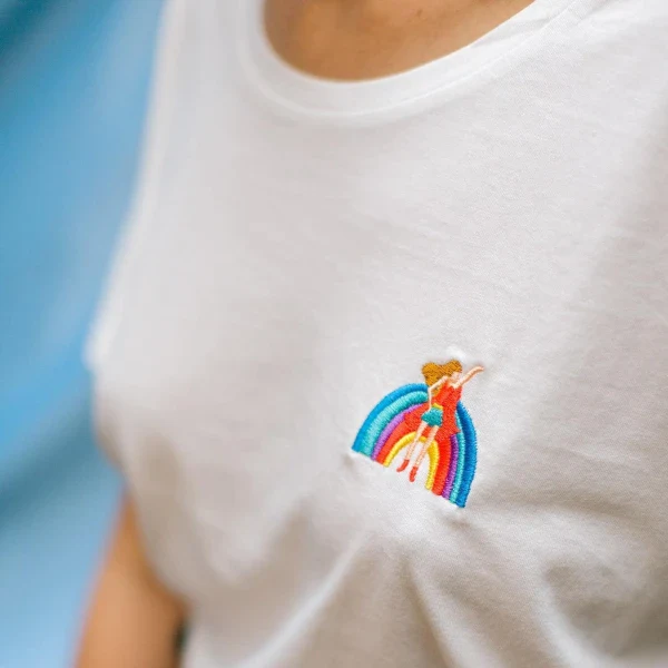T-shirt blanc Rainbow Girl & Man - Image 12
