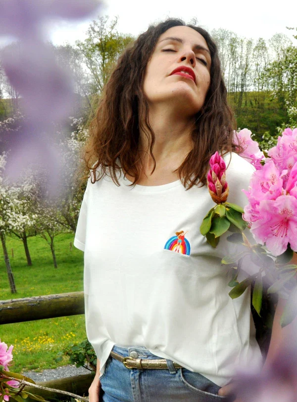 T-shirt blanc Rainbow Girl & Man - Image 6
