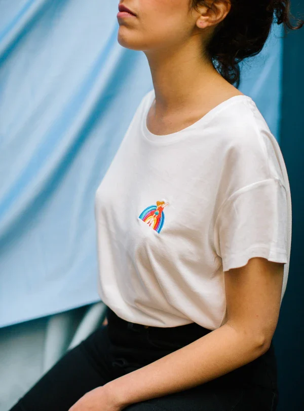 T-shirt blanc Rainbow Girl & Man - Image 8