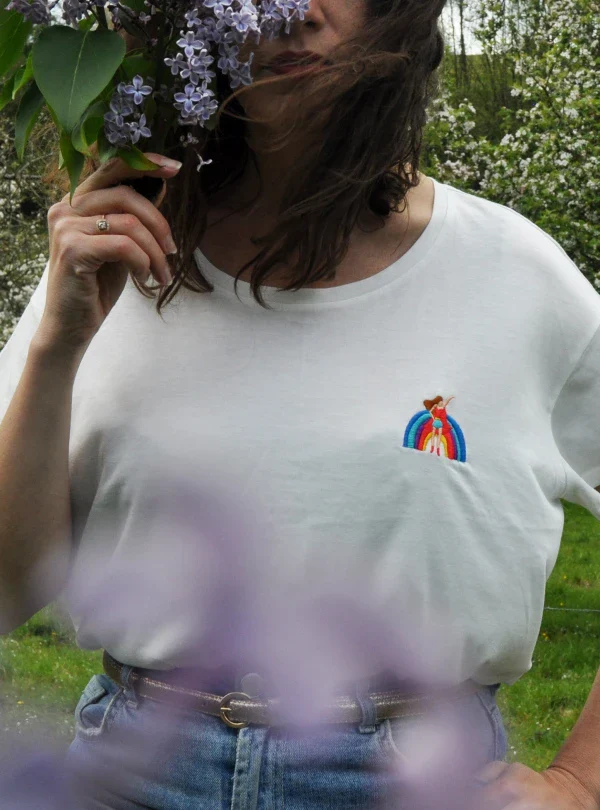 T-shirt blanc Rainbow Girl & Man - Image 9