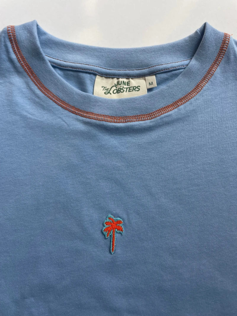T-shirt bleu ciel fait main - palmer - Image 2