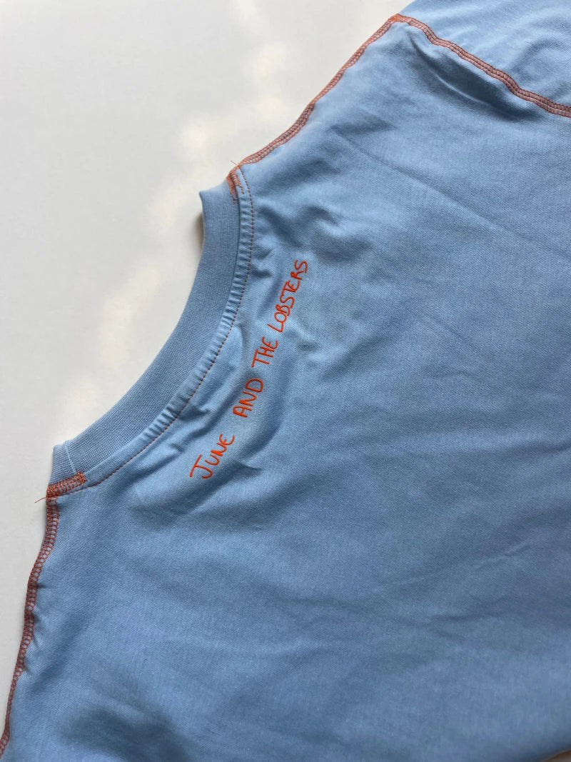 T-shirt bleu ciel fait main - palmer - Image 3