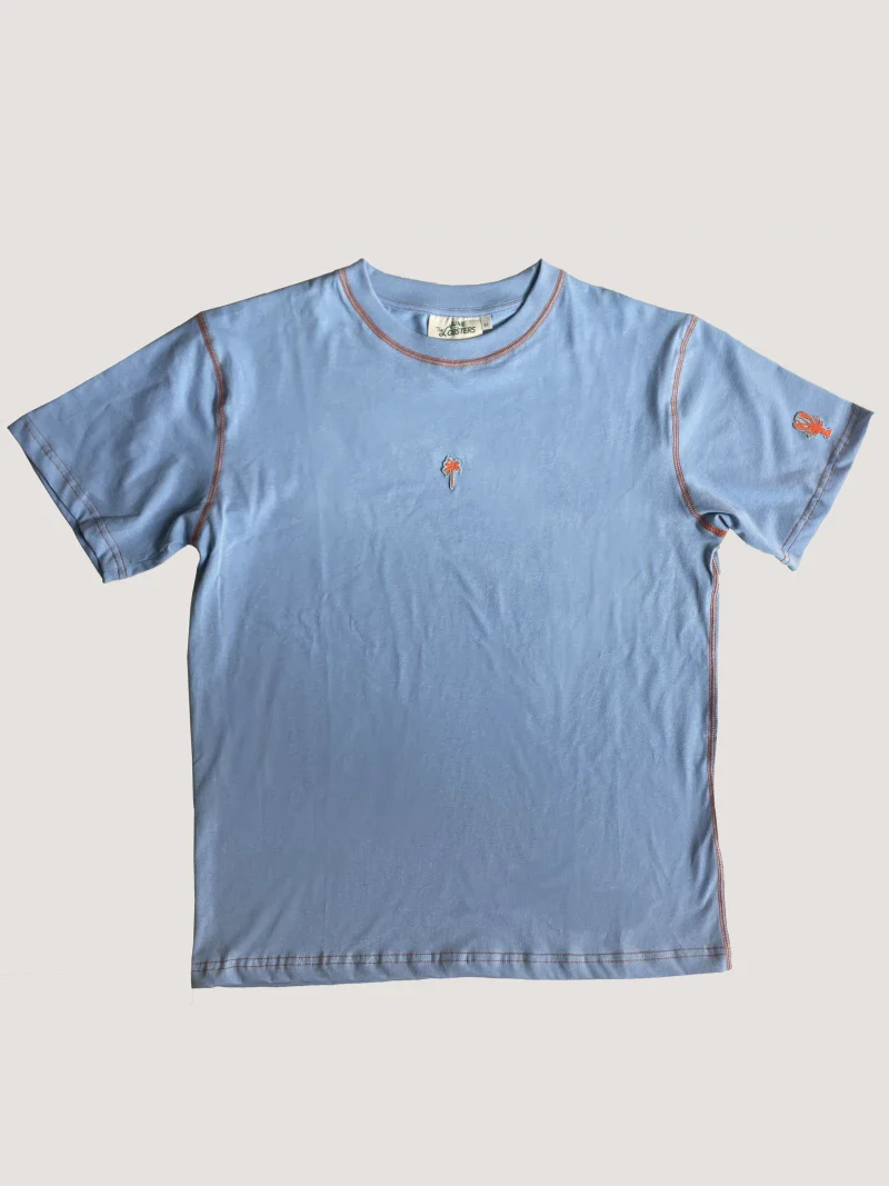 T-shirt bleu ciel fait main - palmer - Image 5