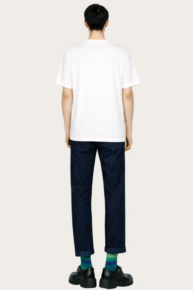 T-shirt en coton bio brodé - Océan blanc - Image 4