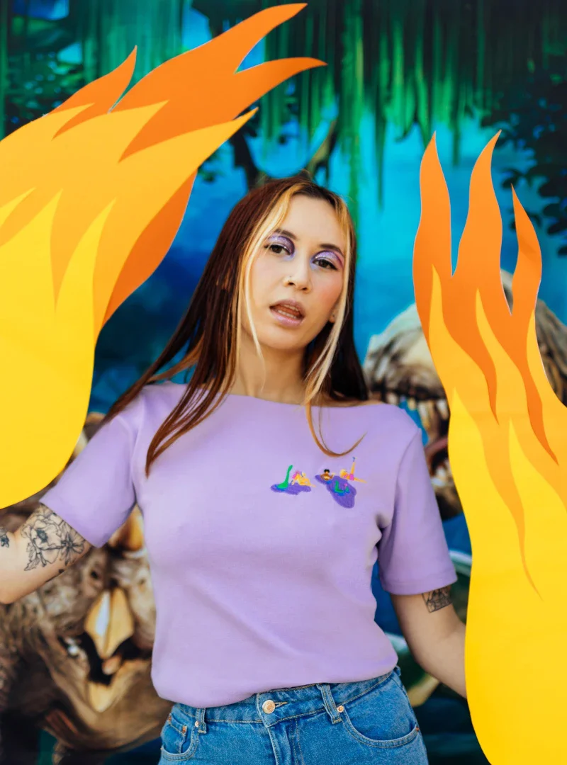 T-shirt en coton bio - Gang de dinos Badass - Image 4