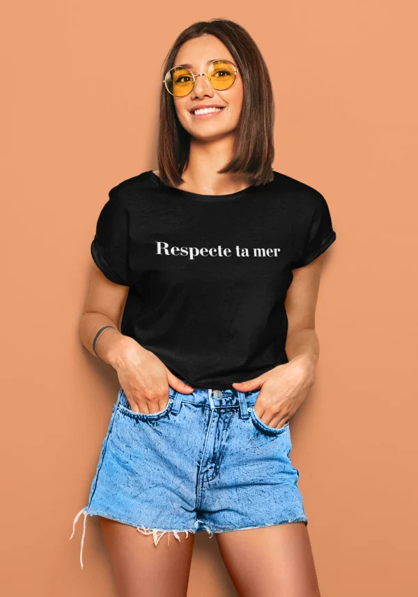 T-shirt femme en coton bio - Respecte ta mer - Image 3