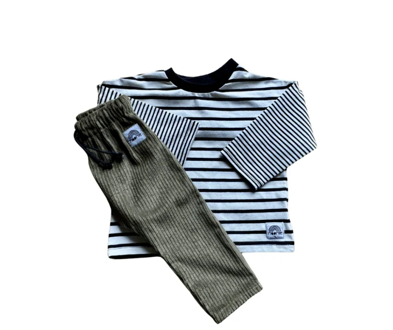 T-shirt manches longues double rayures pour bébé - Moomie - Image 3