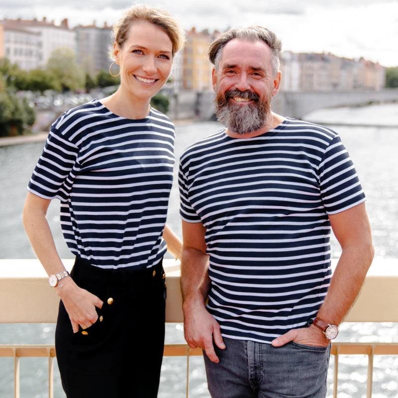 T-shirt marinière unisexe manches courtes en coton upcyclé - Image 18