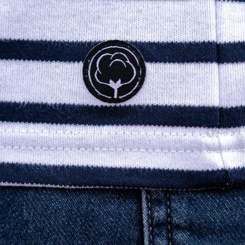 T-shirt marinière unisexe manches courtes en coton upcyclé - Image 8