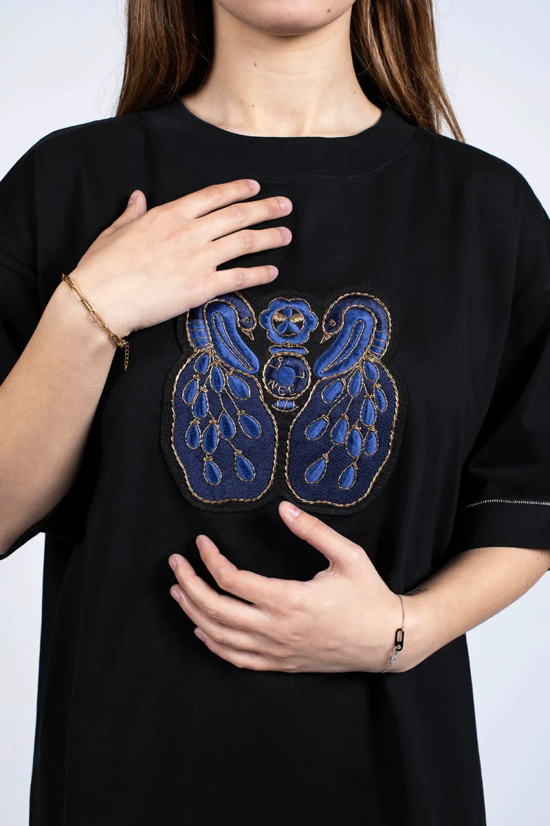 T-Shirt noir en coton bio - Image 2