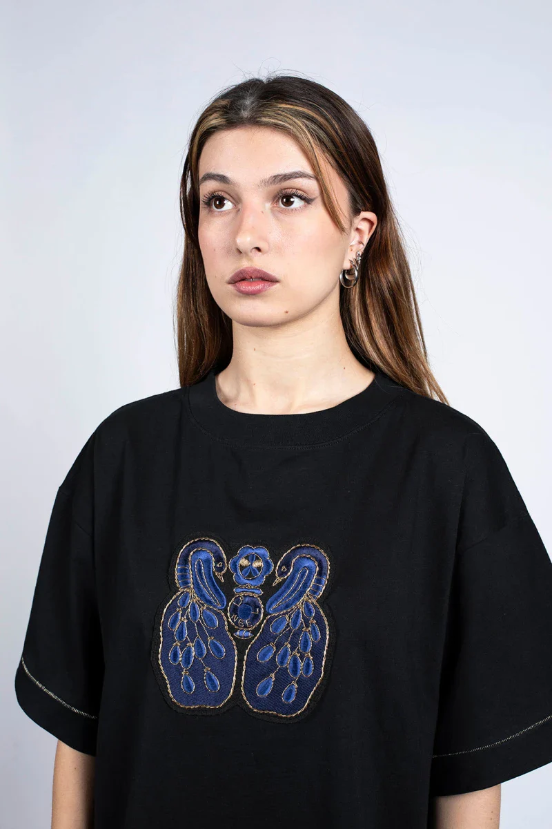 T-Shirt noir en coton bio - Image 3