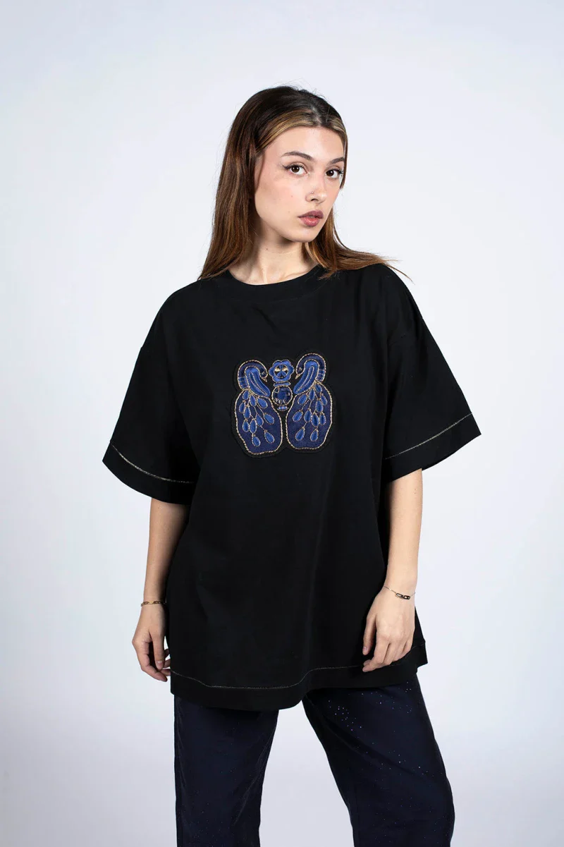 T-Shirt noir en coton bio - Image 4