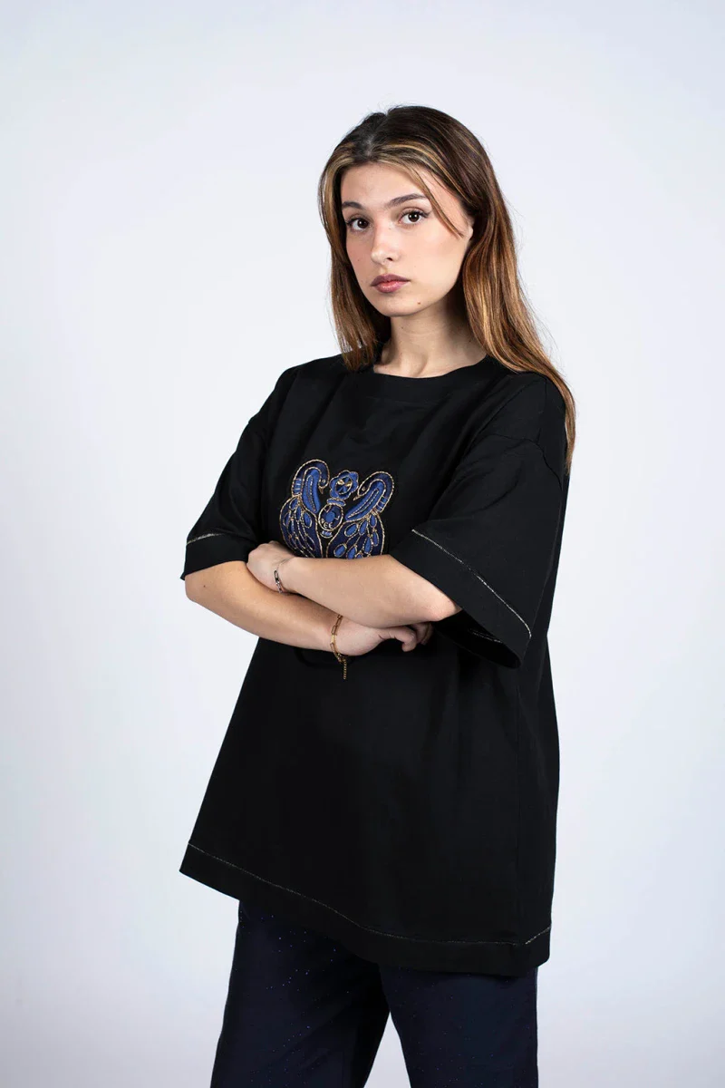 T-Shirt noir en coton bio - Image 5